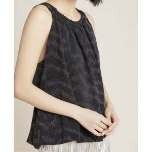 Anthropologie Carly Shimmer Top Medium New NWT Black Silver Sleeveless GORGEOUS